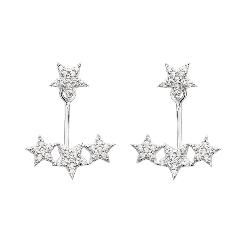 Star 925 Sterling Silver Earrings Made in Turkey