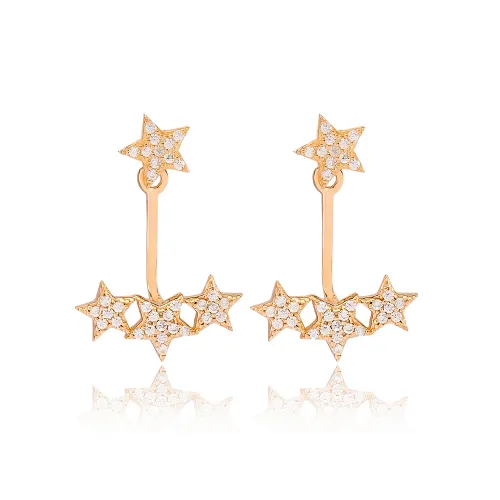 Star 925 Sterling Silver Earrings Made in Turkey