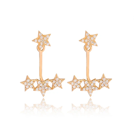 Star 925 Sterling Silver Earrings Made in Turkey - Sade 925 Silver Jewelry