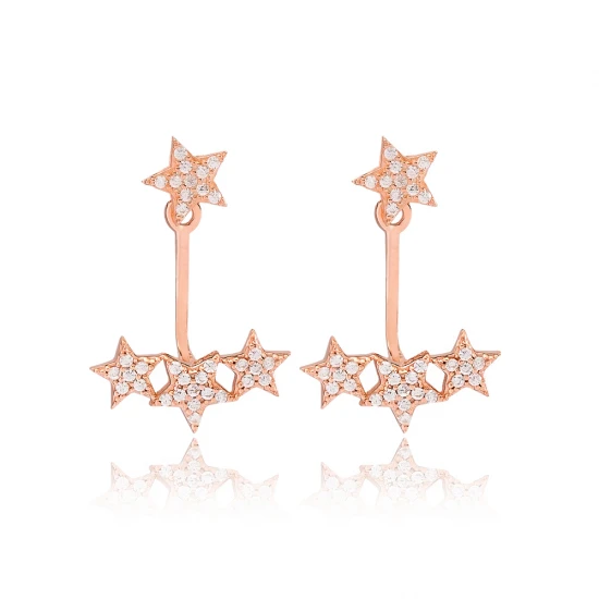 Star 925 Sterling Silver Earrings Made in Turkey - Sade 925 Silver Jewelry