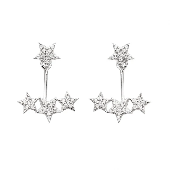 Star 925 Sterling Silver Earrings Made in Turkey - Sade 925 Silver Jewelry