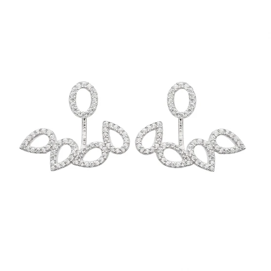 Turkish Ear Jackt 925 Sterling Silver Earrings - Sade 925 Silver Jewelry
