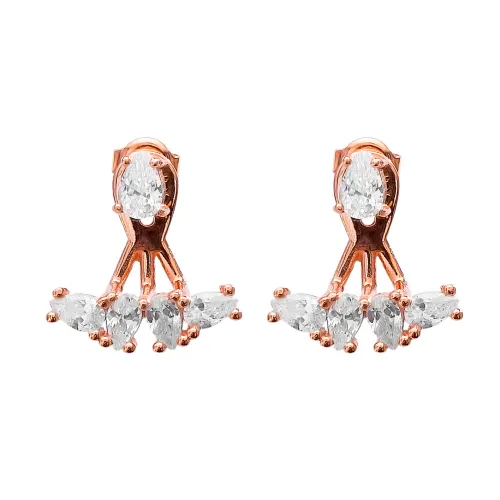 Turkish Clear CZ Pear Shape Sterling Silver Earrings