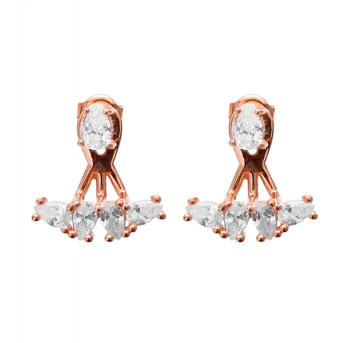 Turkish Clear CZ Pear Shape Sterling Silver Earrings