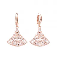 Turkish 925 Silver Baguette Dangle Clip On Earrings