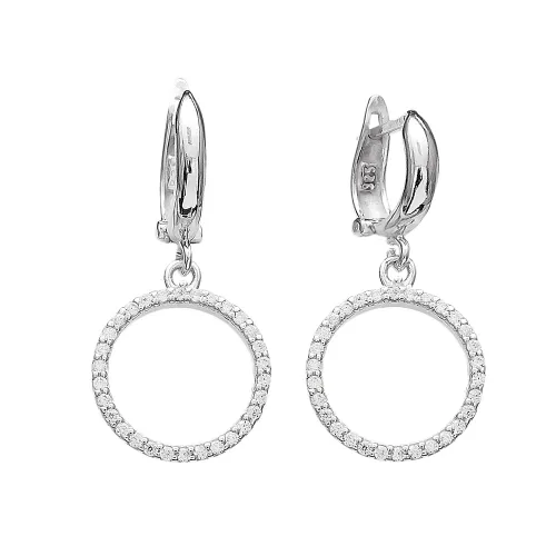 Turkish Round Dangle Clip On Sterling Silver Earrings