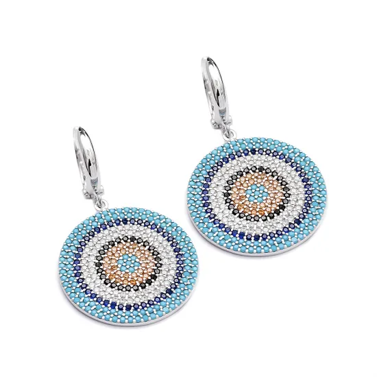 Evil Eye Earrings Turkish Wholesale 925 Sterling Silver Earring Evil Eye Earrings Turkish Wholesale 925 Sterling Silver Earring