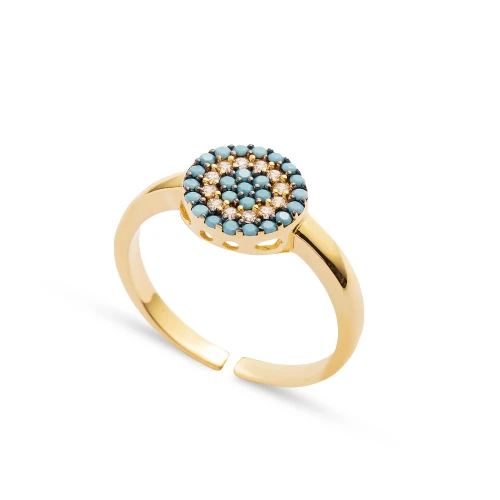 Turkish Minimal Round Evil Eye 925 Sterling Silver Ring