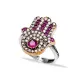 Turkish Ottoman Hamsa Desing Sterling Silver Ring Turkish Ottoman Hamsa Desing Sterling Silver Ring