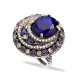 Turkish Blue Round Spiral Halo CZ Sterling Silver Ring Turkish Blue Round Spiral Halo CZ Sterling Silver Ring