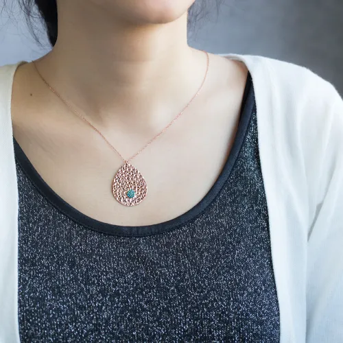 Turkish Simple Hammered Pendant in 925 Sterling Silver