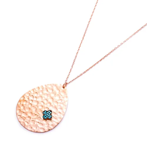 Simple Hammered 925 Silver Pendant Made in Turkey