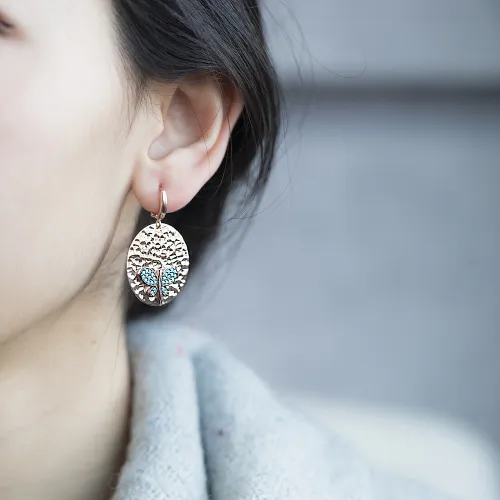 Modern Dainty Hammered 925 Sterling Silver Earring