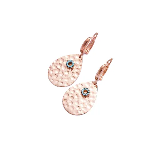 Modern Dainty Hammered 925 Sterling Silver Earring
