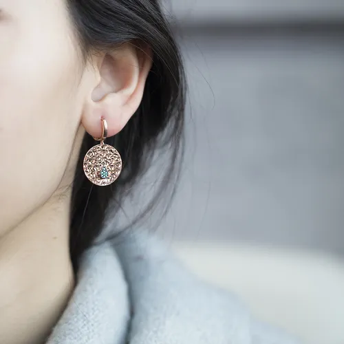 Modern Dainty Hammered 925 Sterling Silver Earring