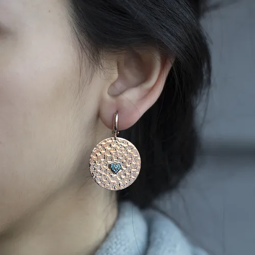 Modern Dainty Hammered 925 Sterling Silver Earring