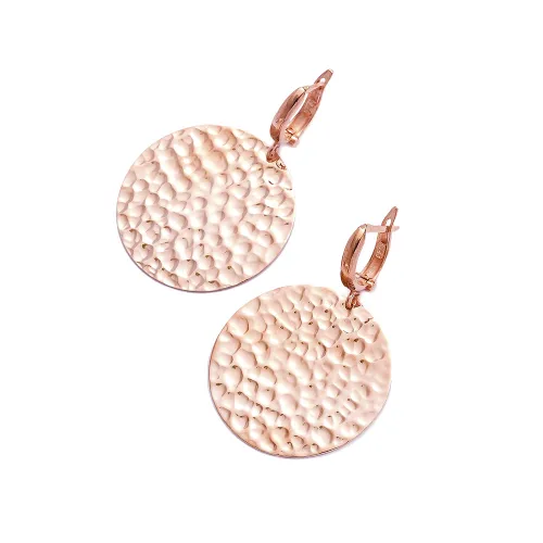 Modern Dainty Hammered 925 Sterling Silver Earring