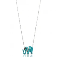 Turkish Nano Turquoise Elephant 925 Silver Pendant