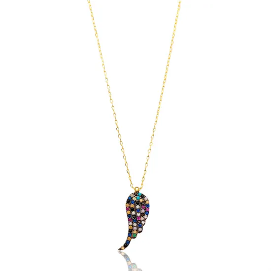 Turkish Wholesale Silver Mix Stone Wing Pendant
