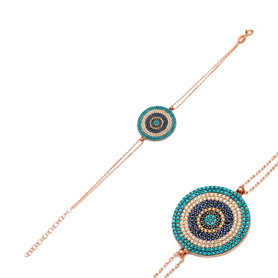 Turkish Round Evil Eye 925 Sterling Silver Bracelet Turkish Round Evil Eye 925 Sterling Silver Bracelet
