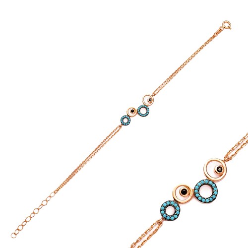 Turkish Four Circle Sterling Silver Bracelet