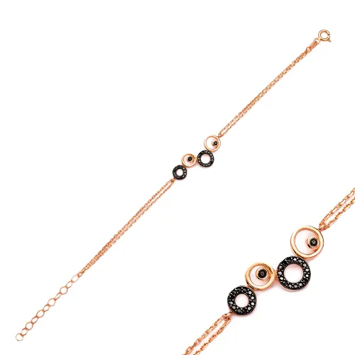 Made in Turkey Four Circle 925 Sterling Silver Bracelet