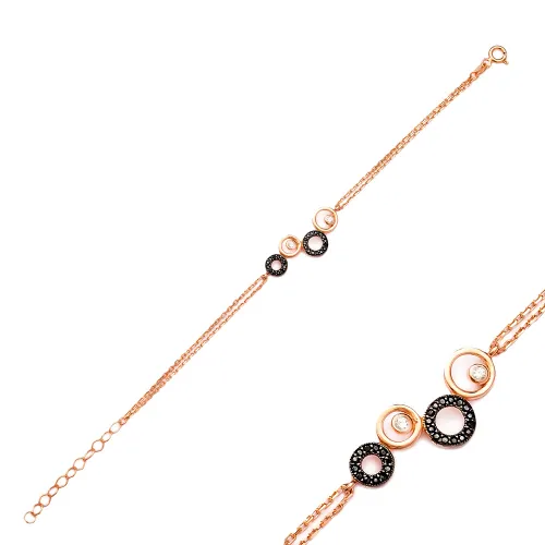Turkish 925 Sterling Silver Four Circle Bracelet