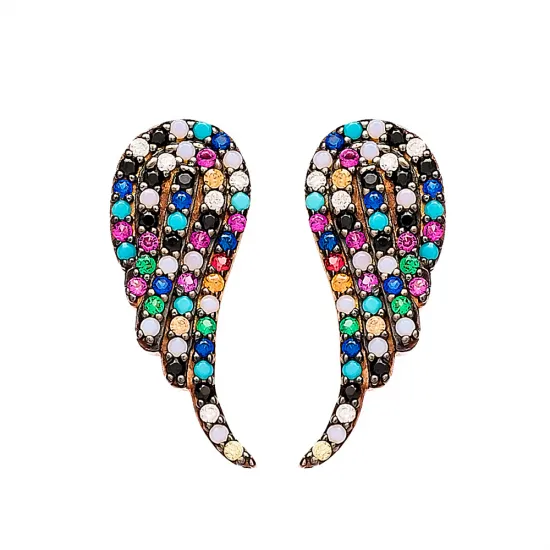 Turkish Mix Angel Wing 925 Sterling Silver Earrings Turkish Mix Angel Wing 925 Sterling Silver Earrings