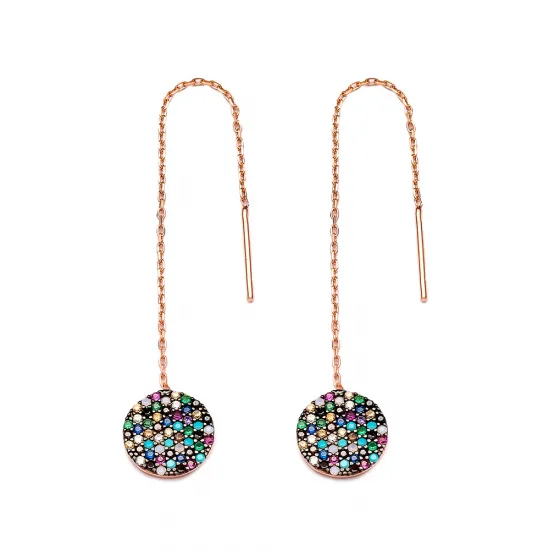Turkish Mix Round Thread 925 Sterling Silver Earrings Turkish Mix Round Thread 925 Sterling Silver Earrings