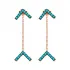 Turkish Nano Turquoise Arrow Long 925 Silver Earrings