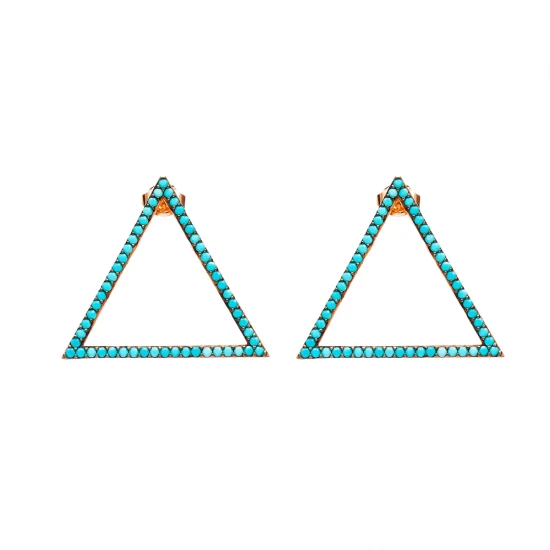 Turkish Triangle Aquamarine Sterling Silver Earrings Turkish Triangle Aquamarine Sterling Silver Earrings