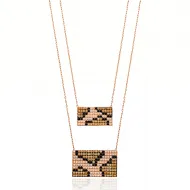 Turkish Rectangle Leopard 925 Sterling Silver Pendant
