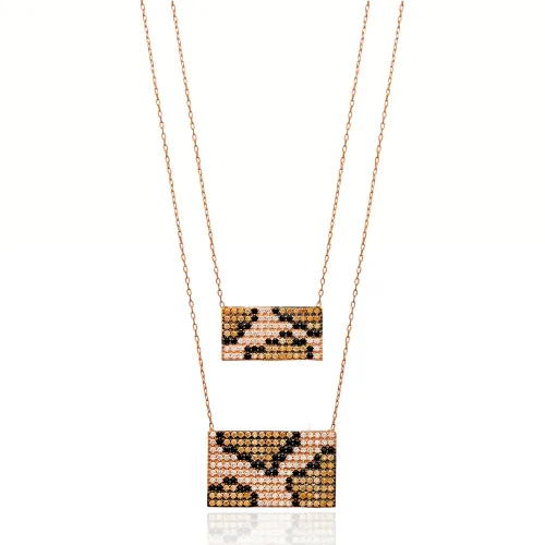 Turkish Rectangle Leopard 925 Sterling Silver Pendant