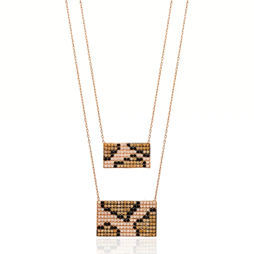 Turkish Rectangle Leopard 925 Sterling Silver Pendant