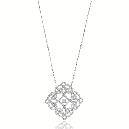 Made in Turkey CZ Scroll 925 Sterling Silver Pendant