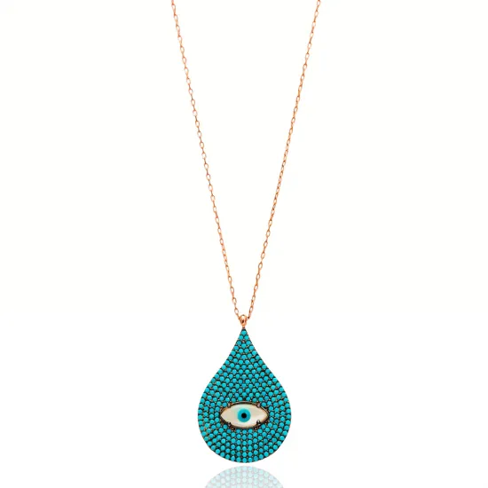 Evil Eye Pear Pendant Turkish Wholesale Sterling Silver Jewelry Evil Eye Pear Pendant Turkish Wholesale Sterling Silver Jewelry