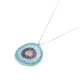 Turkish Evil Eye Round Bent 925 Sterling Silver Pendant Turkish Evil Eye Round Bent 925 Sterling Silver Pendant