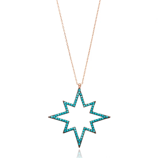 Turkish Star Nano Turquoise 925 Sterling Silver Pendant Turkish Star Nano Turquoise 925 Sterling Silver Pendant