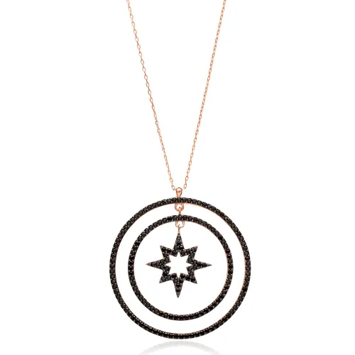 Turkish Pole Star With Open Circle 925 Silver Pendant