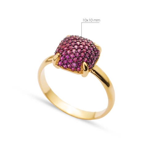 Made in Turkey Cushion Shape 925 Sterling Silver Ring Made in Turkey Cushion Shape 925 Sterling Silver Ring