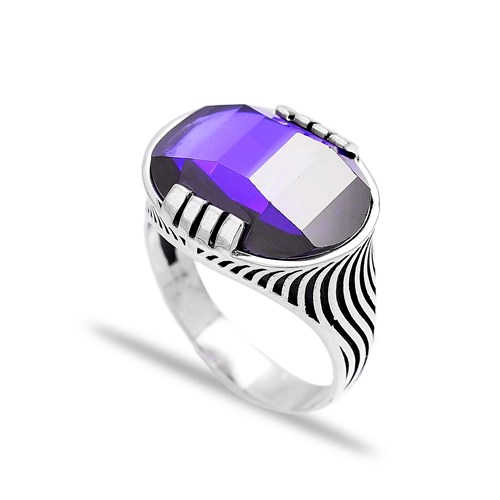 Made in Turkey Amethyst Men 925 Sterling Silver Ring Made in Turkey Amethyst Men 925 Sterling Silver Ring