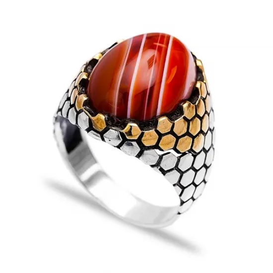 Agate Authentic Men Ring Wholesale Handmade 925 Sterling Silver Agate Authentic Men Ring Wholesale Handmade 925 Sterling Silver