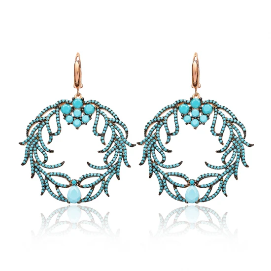 Turkish Ivy Round 925 Sterling Silver Earrings Turkish Ivy Round 925 Sterling Silver Earrings