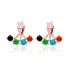 Turkish Multicolor Round Fan CZ Silver Ear Jackets