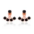 Turkish Black Round Fan CZ Sterling Silver Ear Jackets