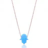 Opal Hamsa Pendant In Turkish Wholesale 925 Sterling Silver