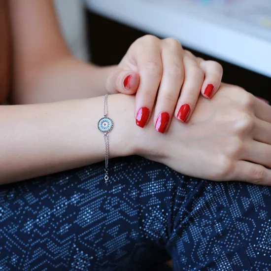 Turkish Evil Eye Bracelet 925 Sterling Silver