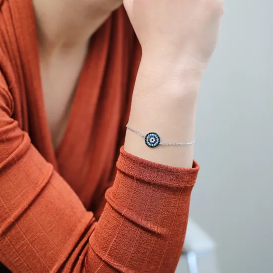 Turkish Evil Eye Bracelet 925 Sterling Silver