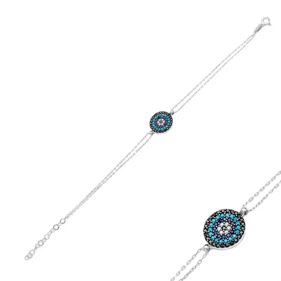 Turkish Evil Eye Bracelet 925 Sterling Silver