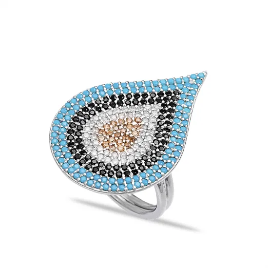 Evil Eye Modern Ring Wholesale Handmade 925 Sterling Silver Evil Eye Modern Ring Wholesale Handmade 925 Sterling Silver